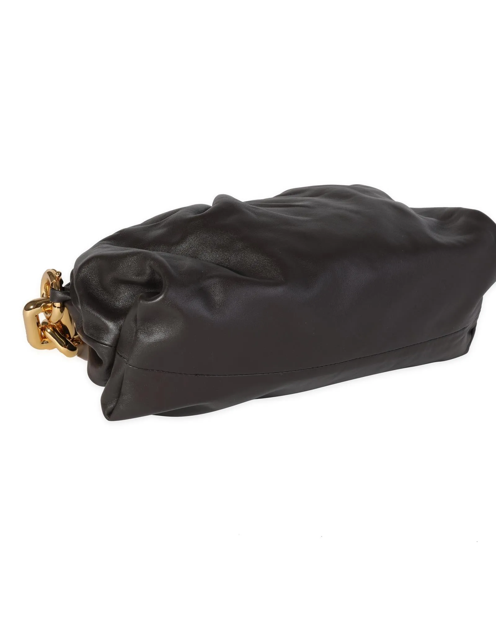 Gathered Lambskin Chain Pouch