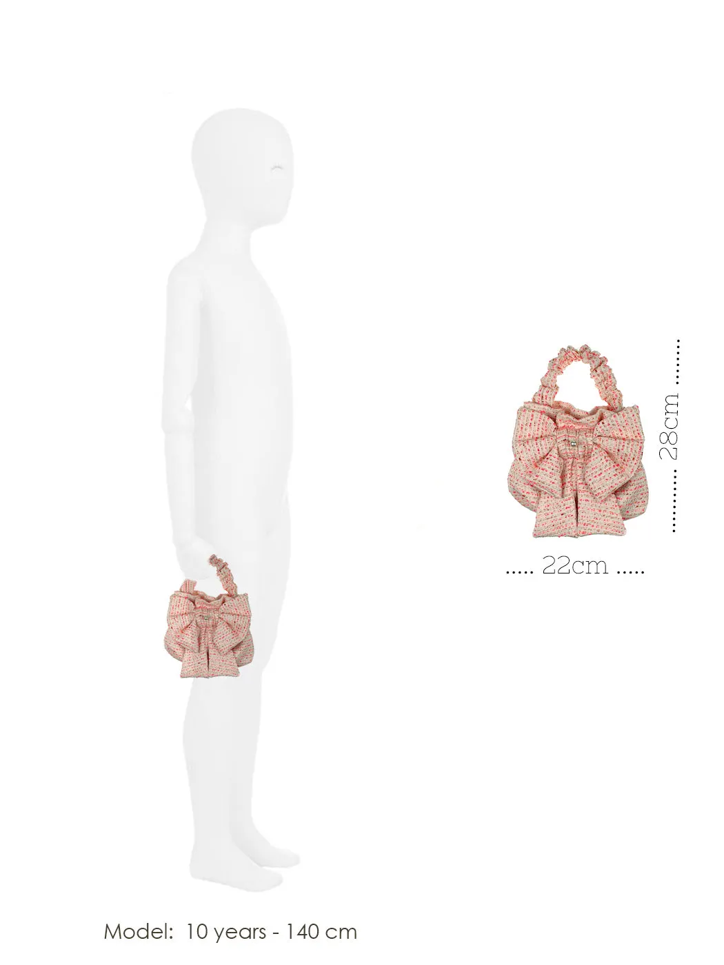 Girl's Pearl-embellished tweed mini bag-AUBREE Fuchsia