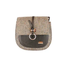 Grace Handbag - Brown Herringbone