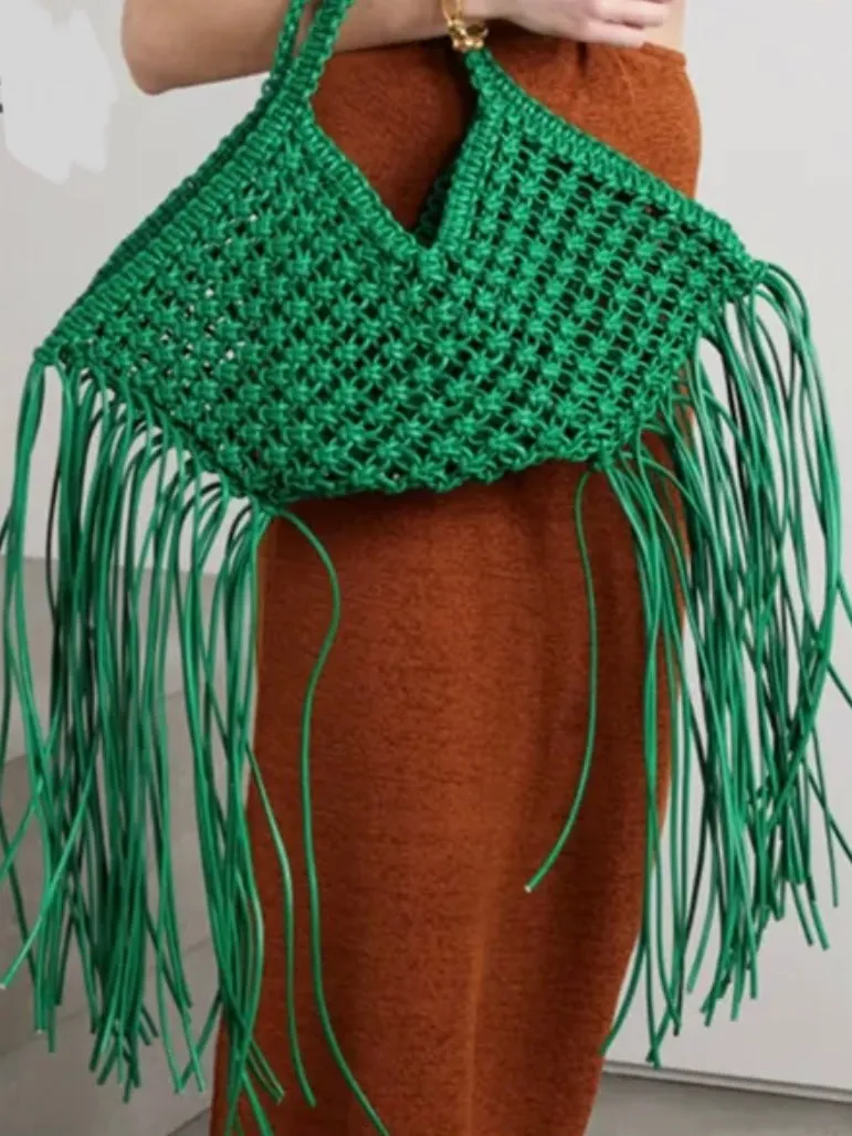 Green ship tassels bag