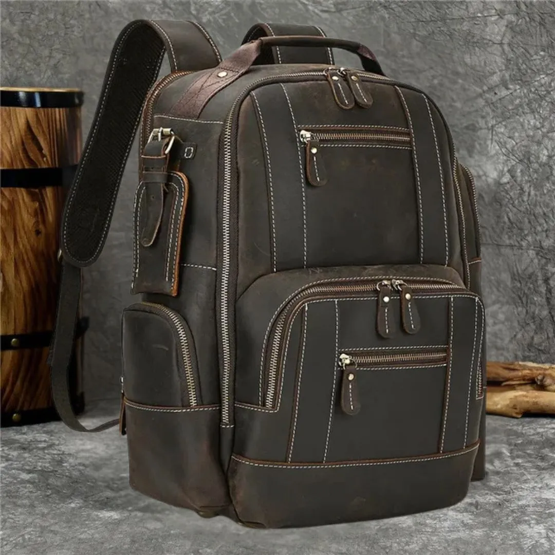 High-Quality Leather Men’s Backpack