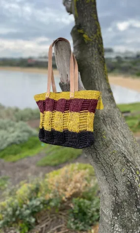 Hoss multi colour raffia weave handbag