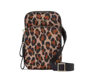 Kate Spade Women's Chelsea Leopard North South Dual Zip Phone Crossbody