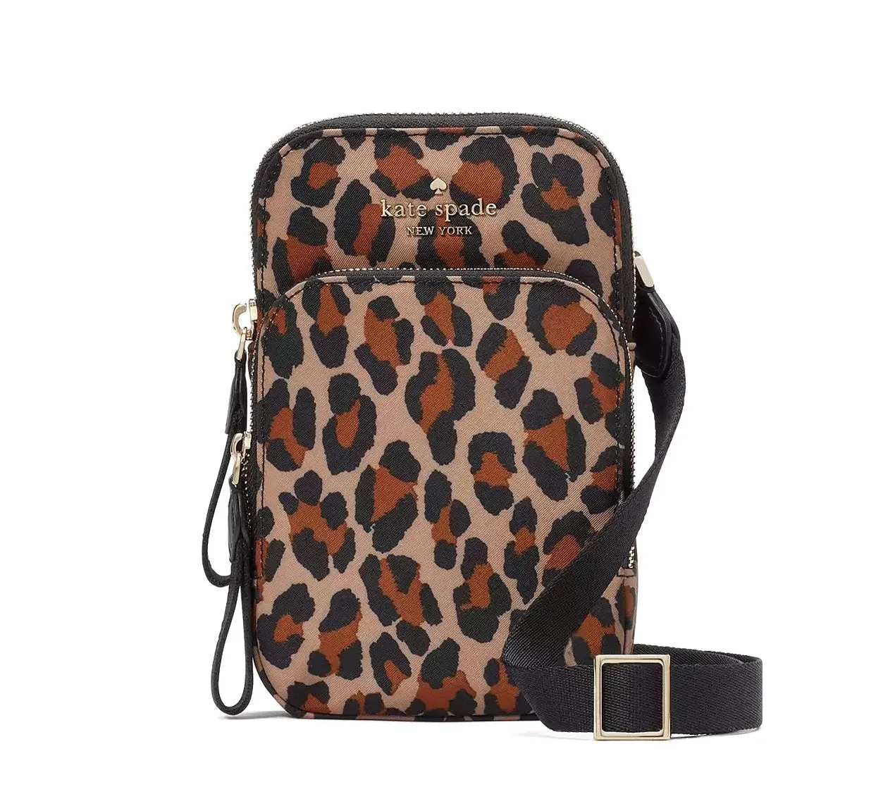 Kate Spade Women's Chelsea Leopard North South Dual Zip Phone Crossbody