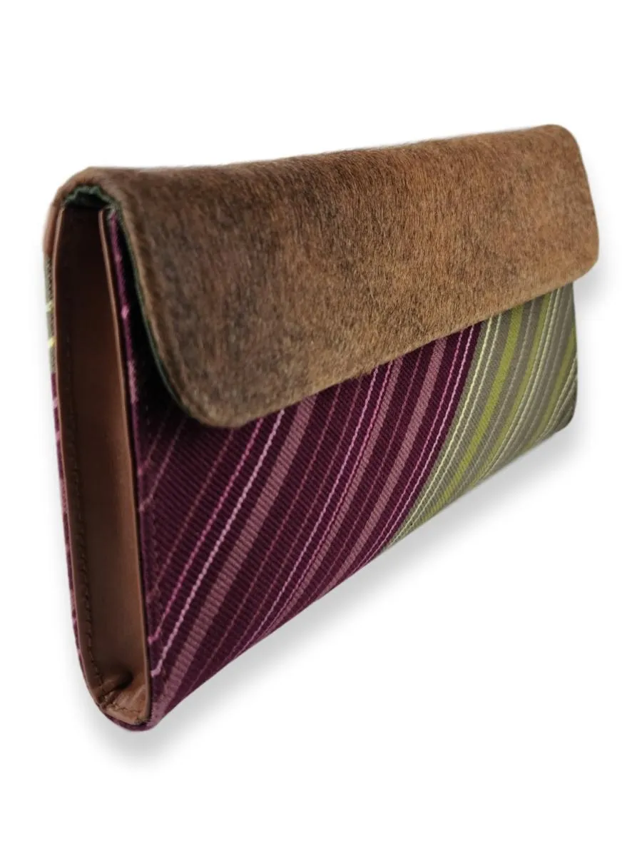 Large Classic Clutch with Cowhide - Flower
