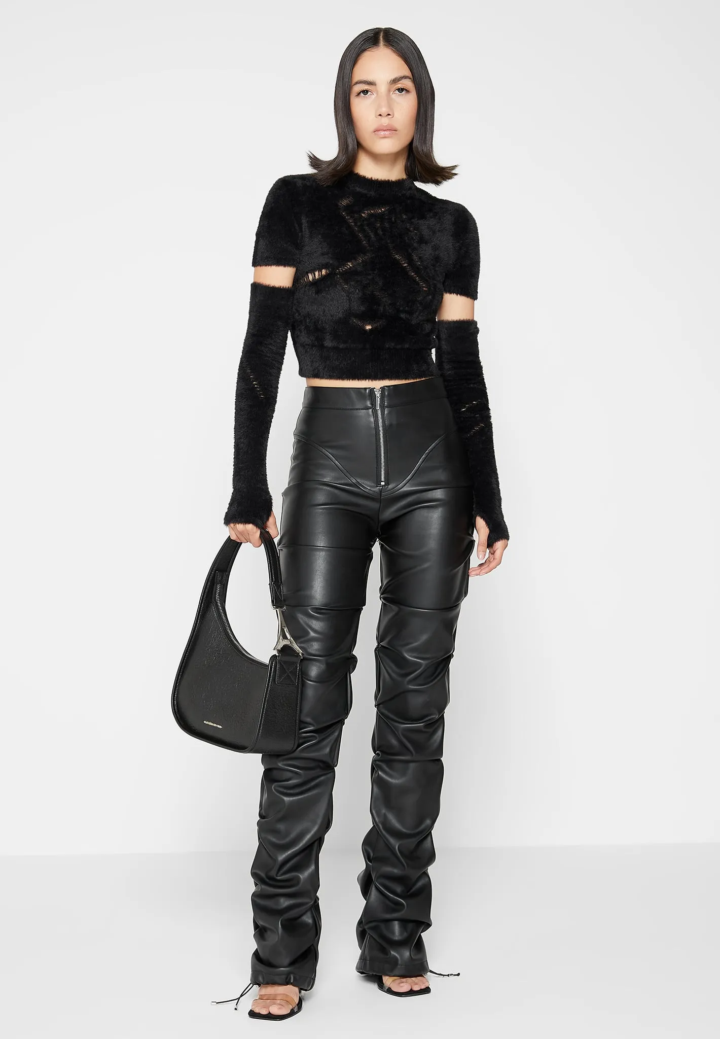 L'Eiffel Textured Handbag - Black