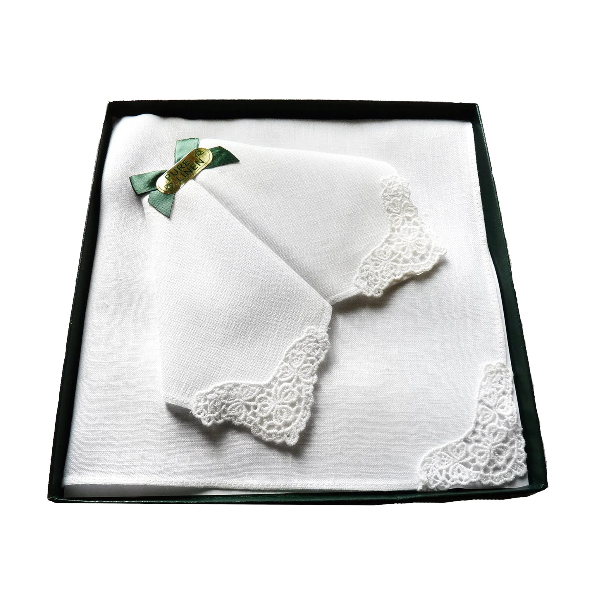 Linen and Lace Ladies Handkerchiefs - Box of 3