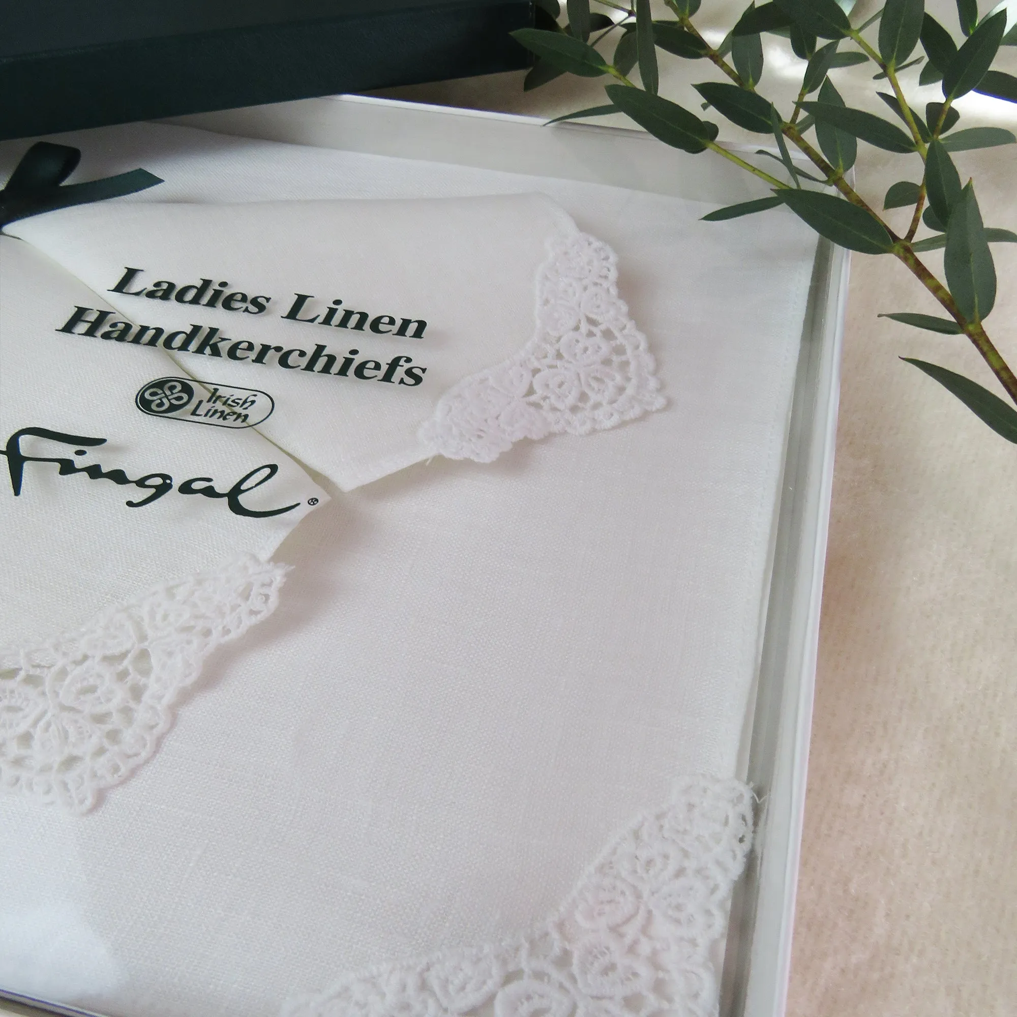 Linen and Lace Ladies Handkerchiefs - Box of 3
