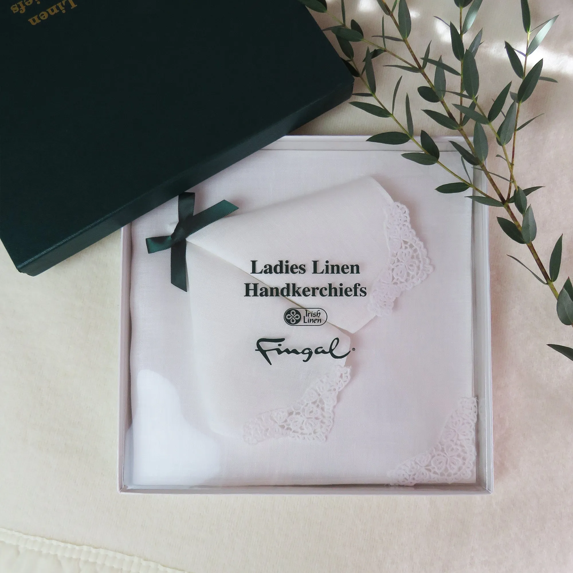 Linen and Lace Ladies Handkerchiefs - Box of 3