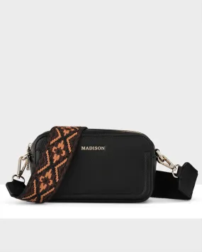 Maddie Double Zip Camera Crossbody Bag   Aztec Bag Strap