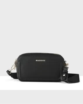 Maddie Double Zip Camera Crossbody Bag with Wide Strap