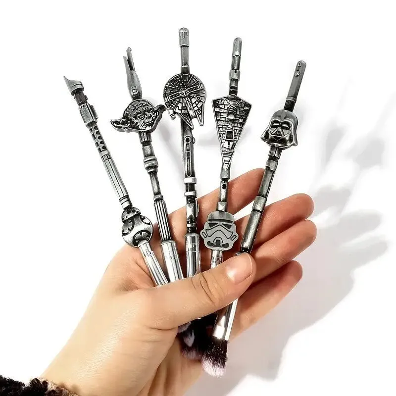 Makeup Brushes Set | 5pcs Cosmetic Makeup Brush Set Professional Tool Kit Set Drawstring Bag Included (silvery)