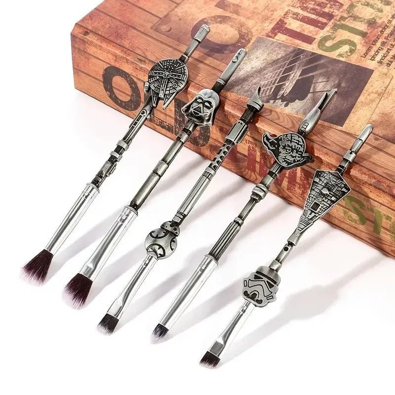 Makeup Brushes Set | 5pcs Cosmetic Makeup Brush Set Professional Tool Kit Set Drawstring Bag Included (silvery)