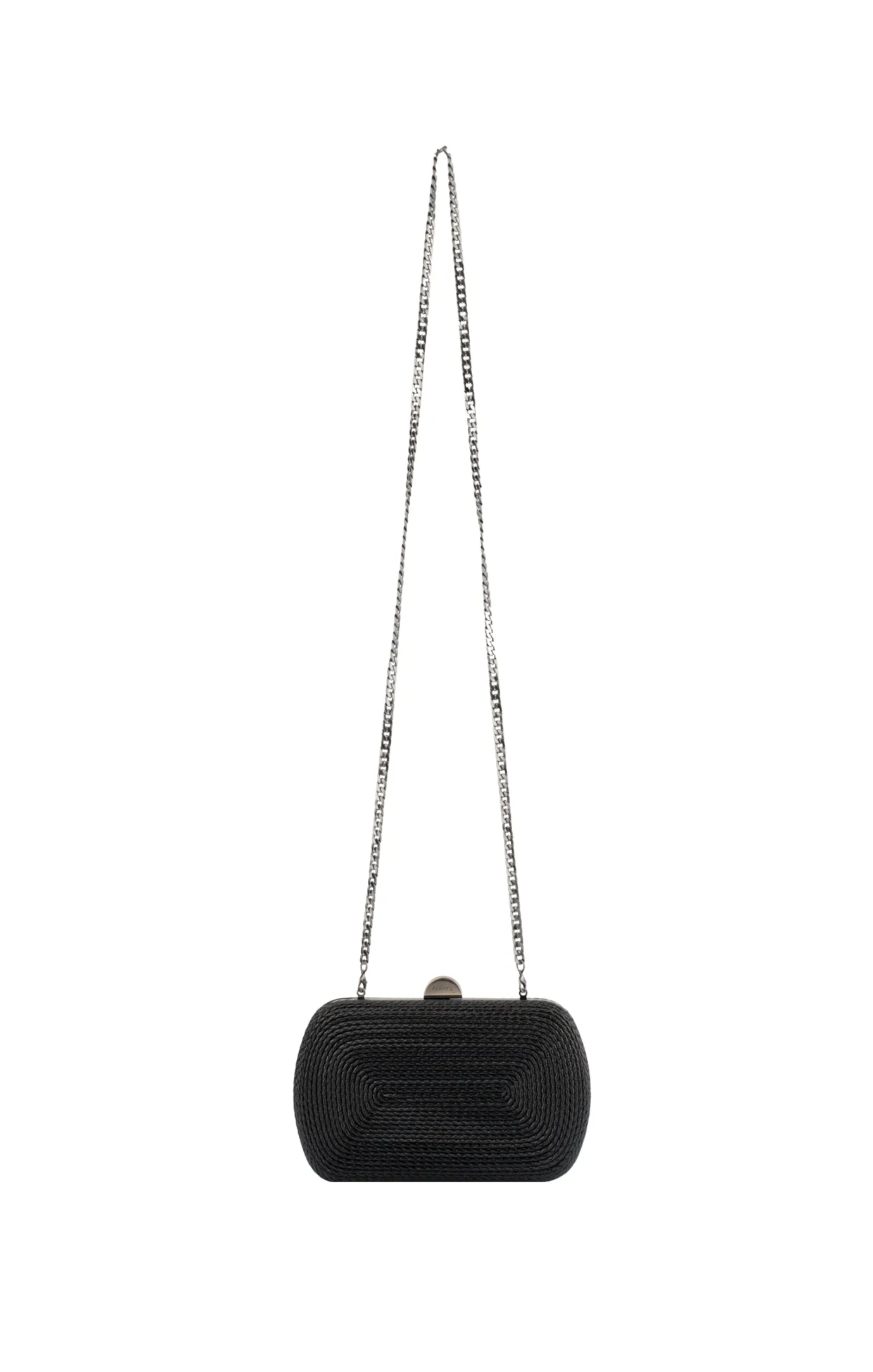 MARTINA COILED ROPE CLUTCH IN BLACK