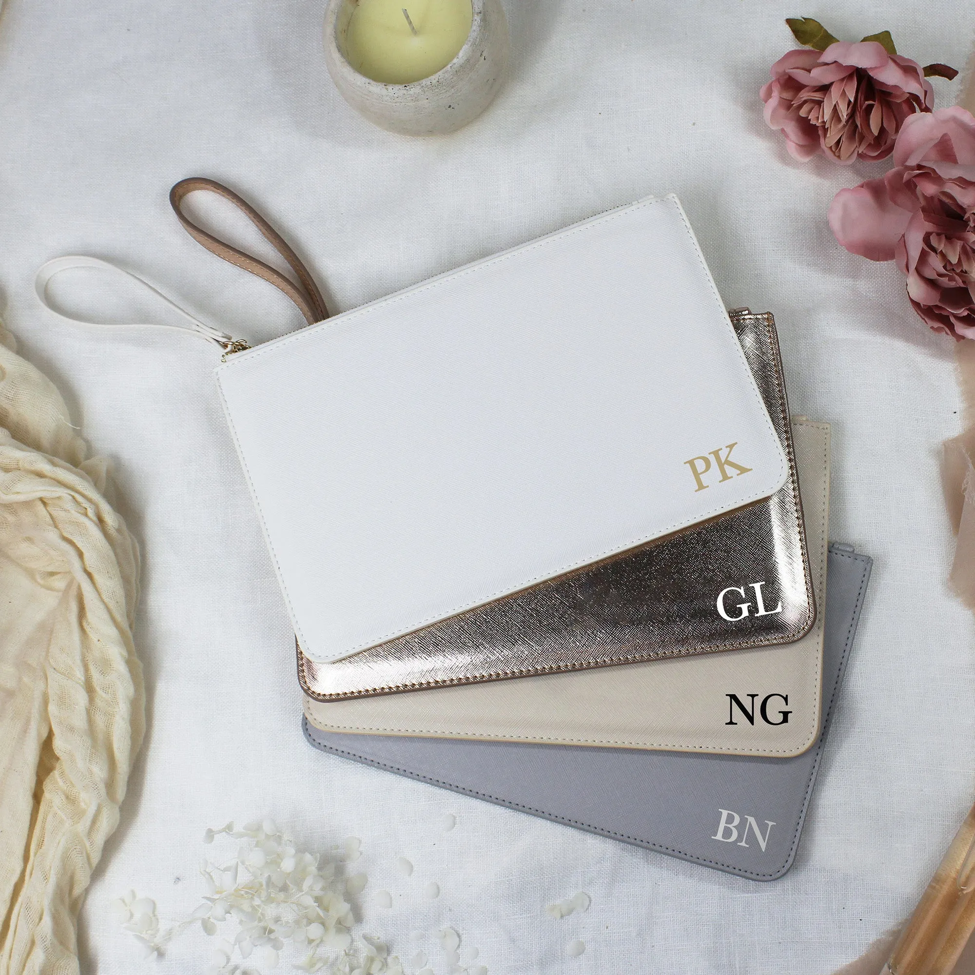Personalised Wedding Clutch Bag with Initials