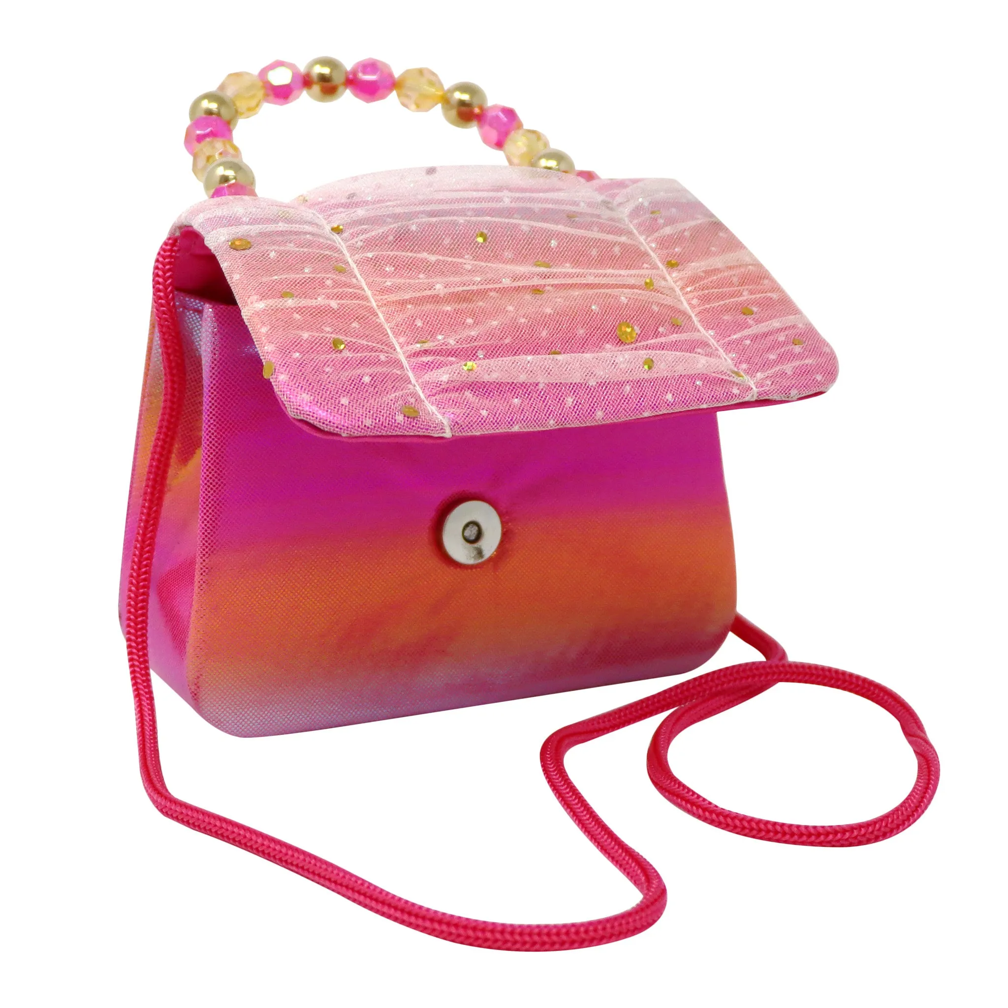 Pink Poppy Butterfly Ruched Sparkle Hard Handbag