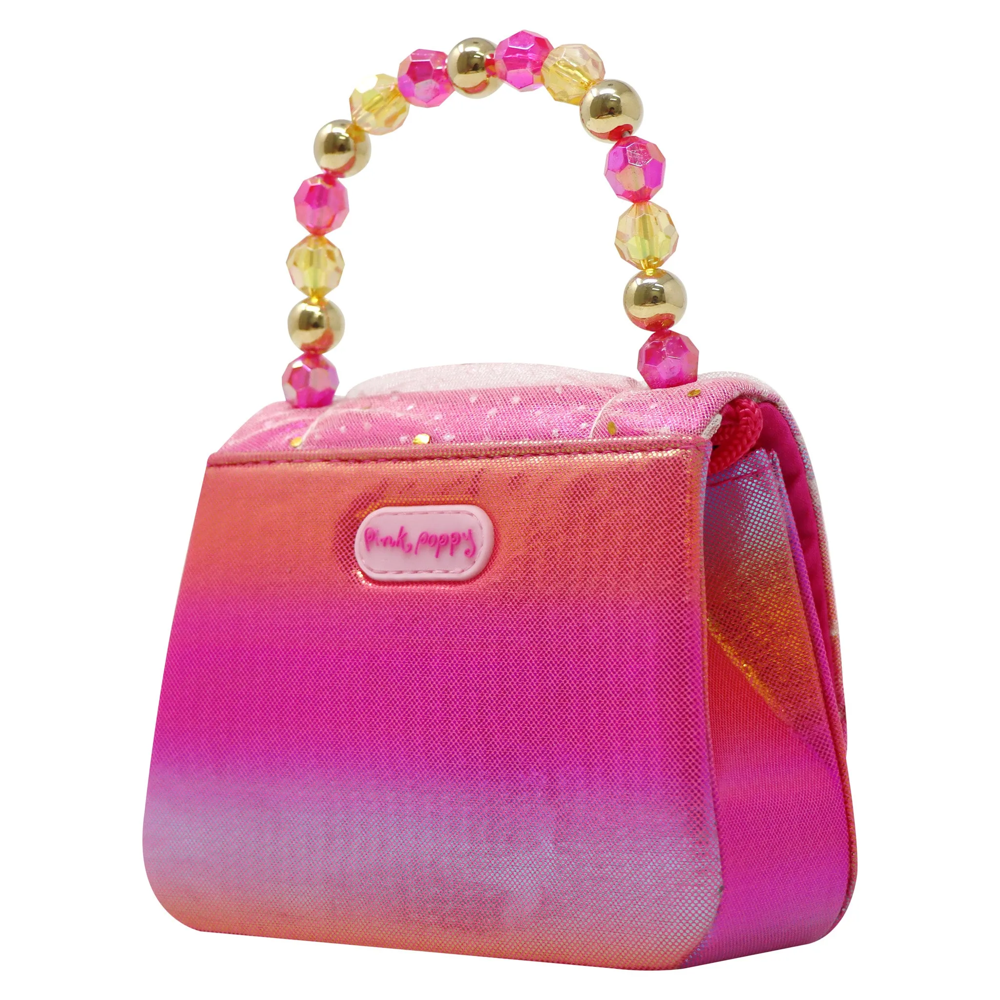 Pink Poppy Butterfly Ruched Sparkle Hard Handbag