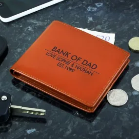 Pure Essence Greetings Personalised Classic Tan Leather Wallet