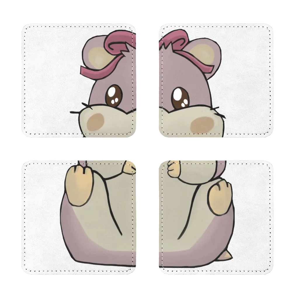 Purple Hamster Sublimation Coasters Pack of Four