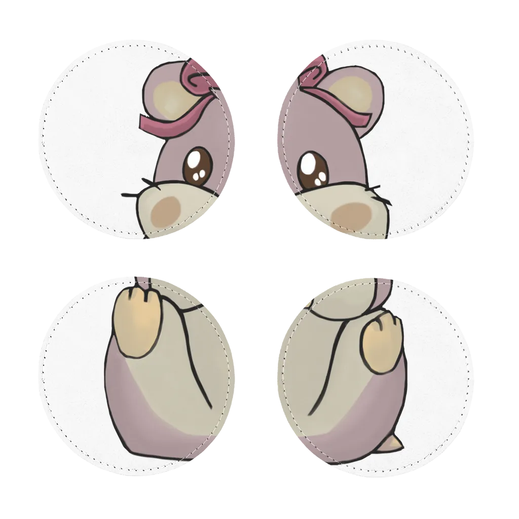 Purple Hamster Sublimation Coasters Pack of Four