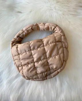Quilted Mini Puff Bag | Mocha