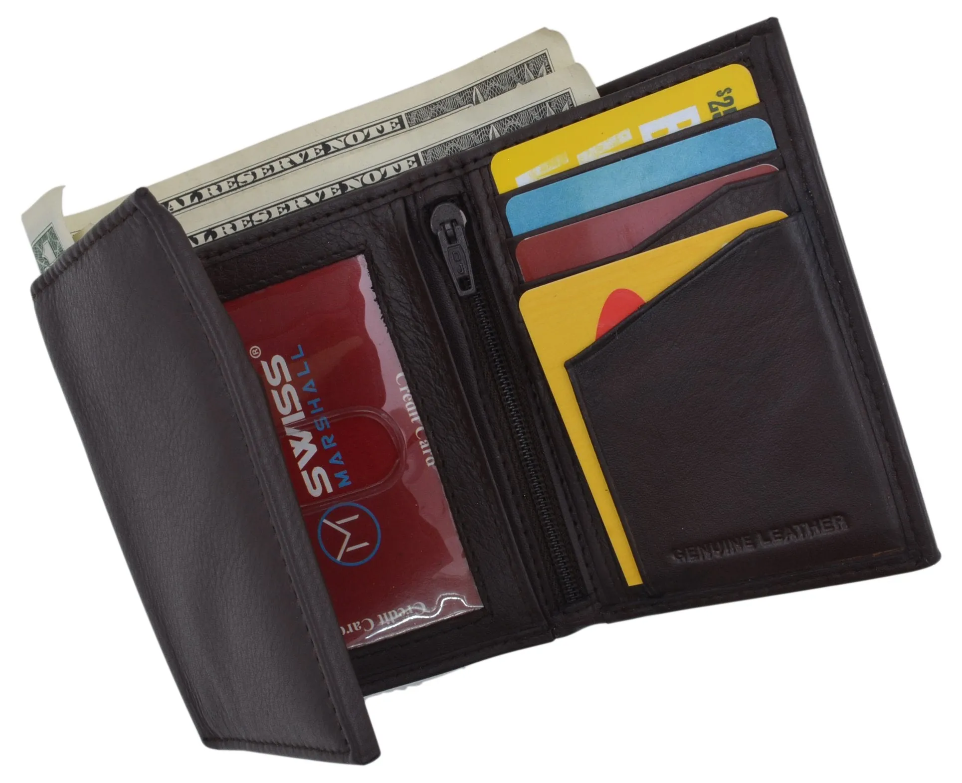 RFID Tested Men's Credit Card ID Holder Trifold Premium Leather Wallet RFIDCN580