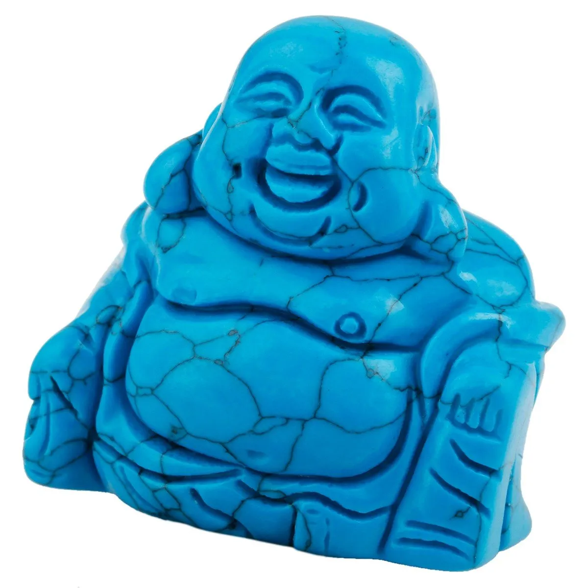 rockcloud Healing Crystal Gemstone Carved Laughing Happy Buddha Feng Shui Figurines Wealth and Good Luck 1.5"