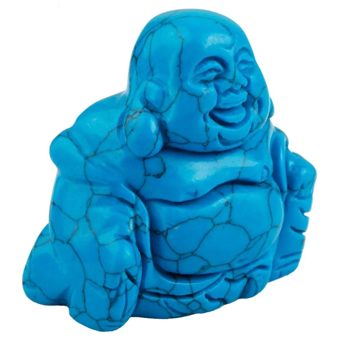 rockcloud Healing Crystal Gemstone Carved Laughing Happy Buddha Feng Shui Figurines Wealth and Good Luck 1.5"
