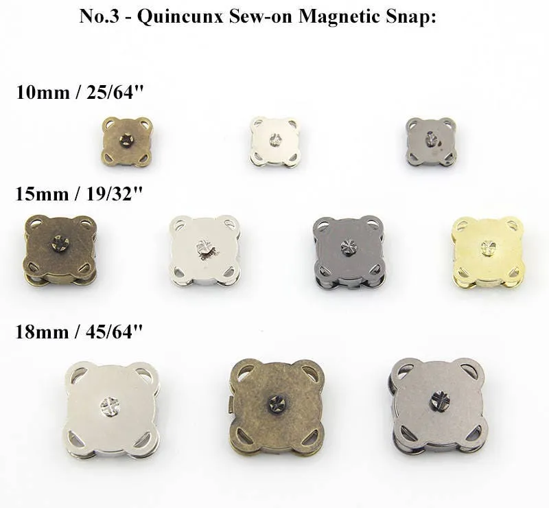 Round Double Rivet Magnetic Snap Closure Fastener Button Purse Clasp Bag Sewing 10 14 17 20mm Silver Gold Bronze Gunmetal Black