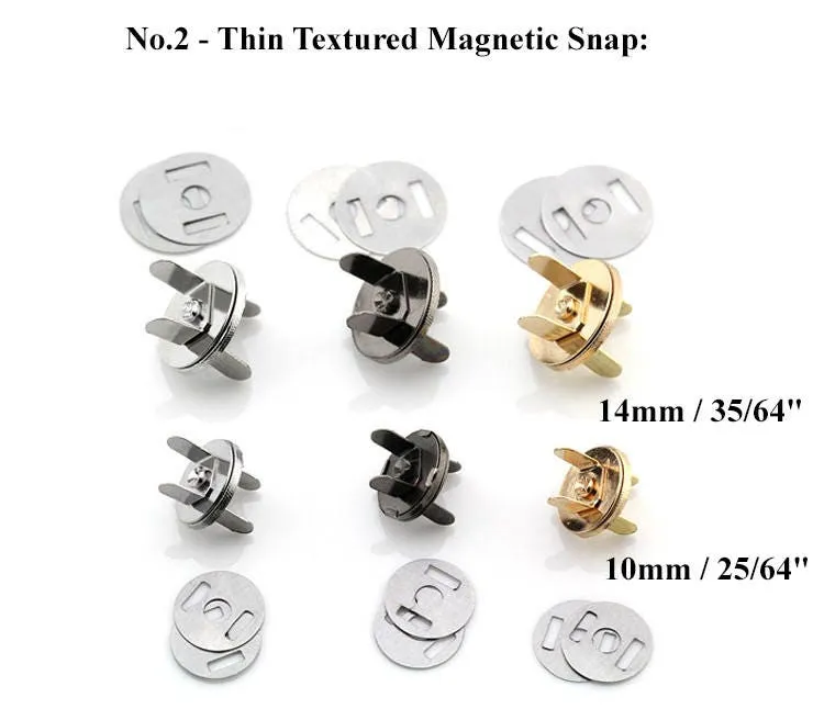 Round Double Rivet Magnetic Snap Closure Fastener Button Purse Clasp Bag Sewing 10 14 17 20mm Silver Gold Bronze Gunmetal Black