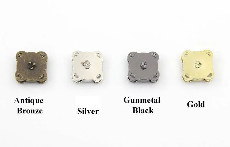 Round Double Rivet Magnetic Snap Closure Fastener Button Purse Clasp Bag Sewing 10 14 17 20mm Silver Gold Bronze Gunmetal Black