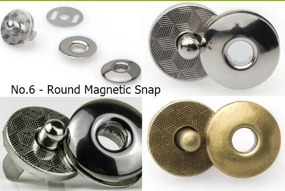 Round Double Rivet Magnetic Snap Closure Fastener Button Purse Clasp Bag Sewing 10 14 17 20mm Silver Gold Bronze Gunmetal Black