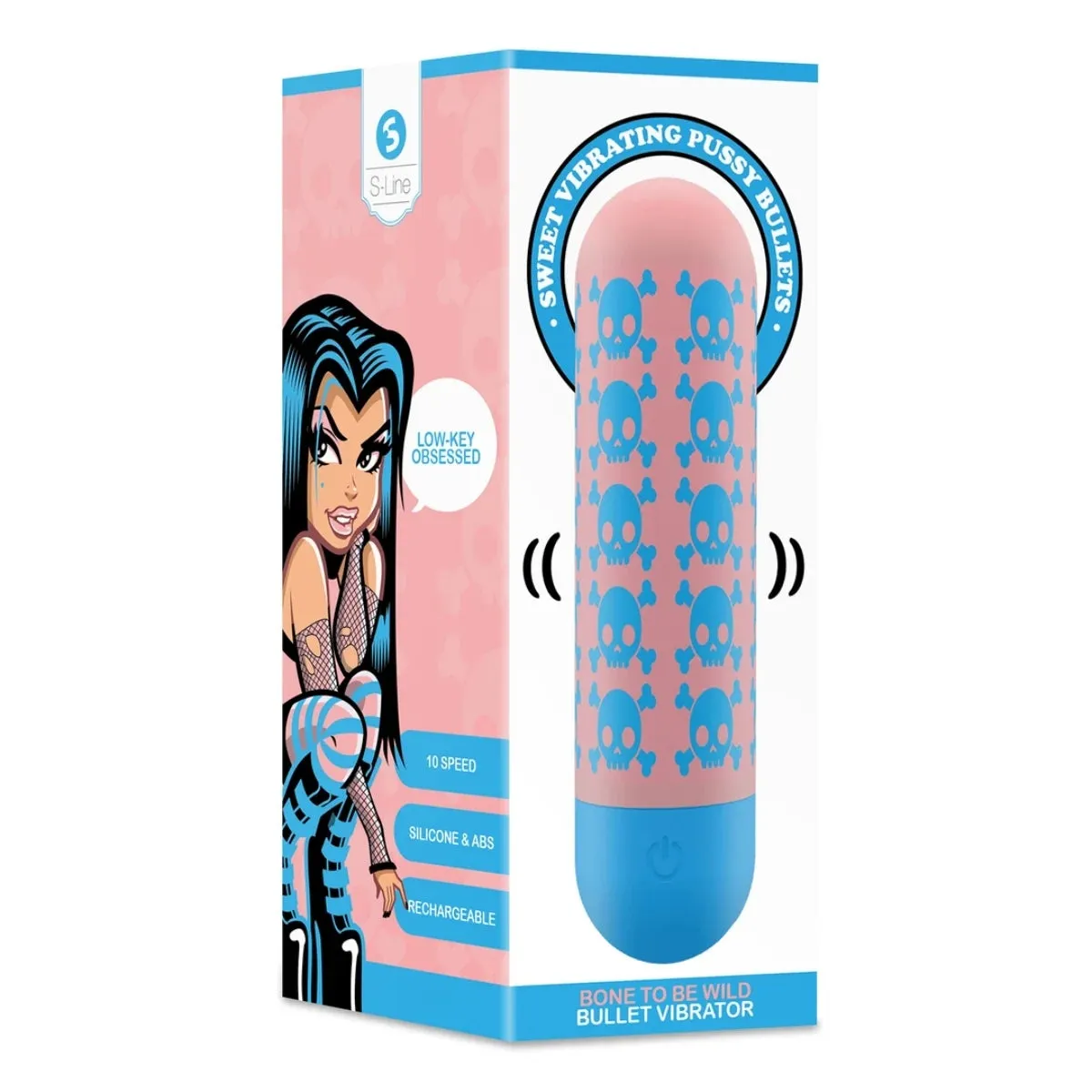 S-Line Bone To Be Wild Bullet Vibrator Pink Blue