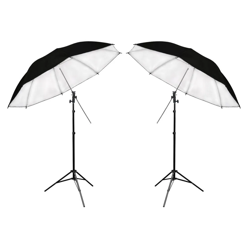 Spectrum Off Camera Flash (OCF) Double Umbrella Kit with Tilt Head for Speedlite (Flash Excluded) - Bundle