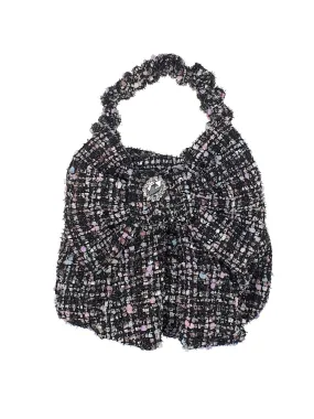 Stone accessory-embellished tweed mini bag-01445000013