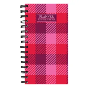 TF Publishing 2025 Pink Plaid Small Weekly Monthly Planner