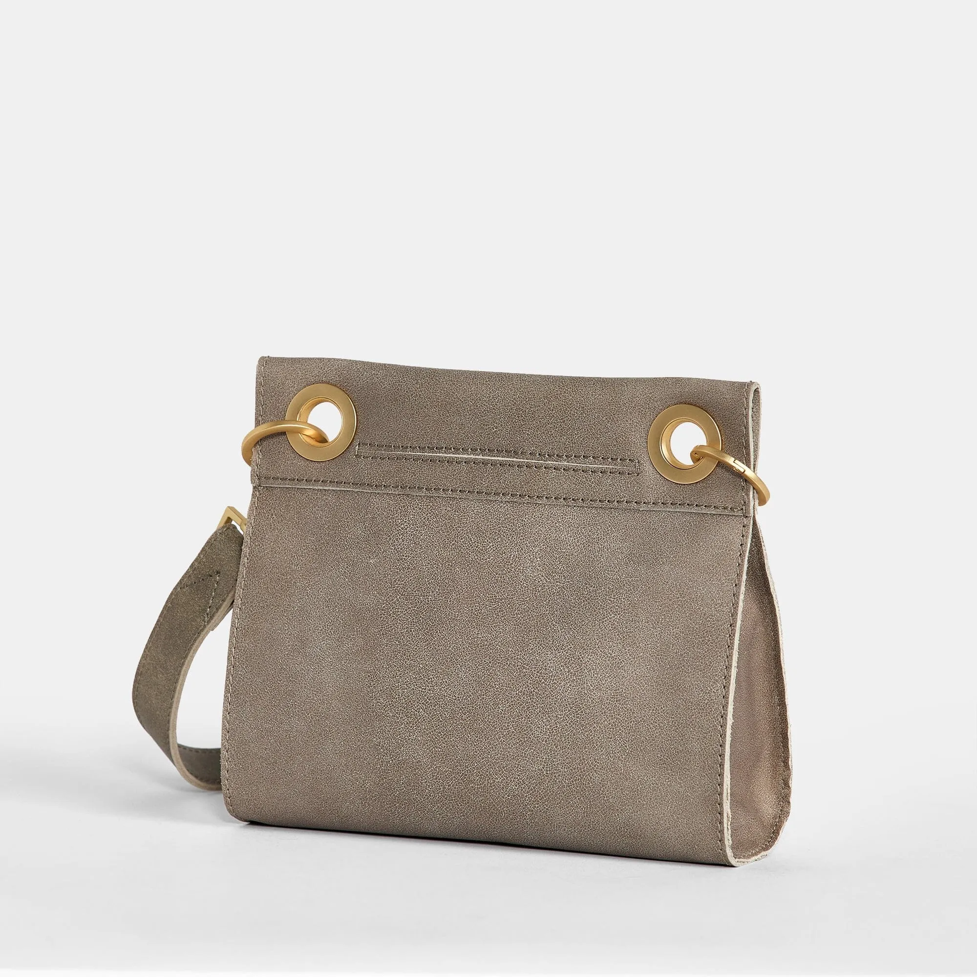 Tony Small Leather Crossbody Bag - Pewter