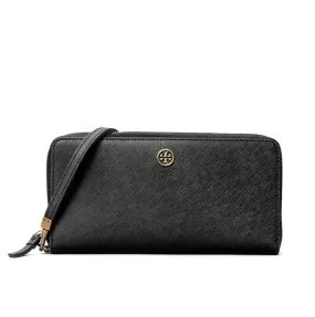 Tory Burch Black Robinson Passport Continental Wallet
