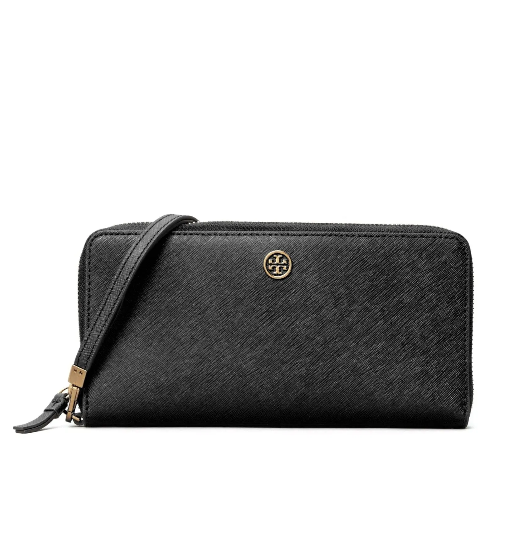Tory Burch Black Robinson Passport Continental Wallet