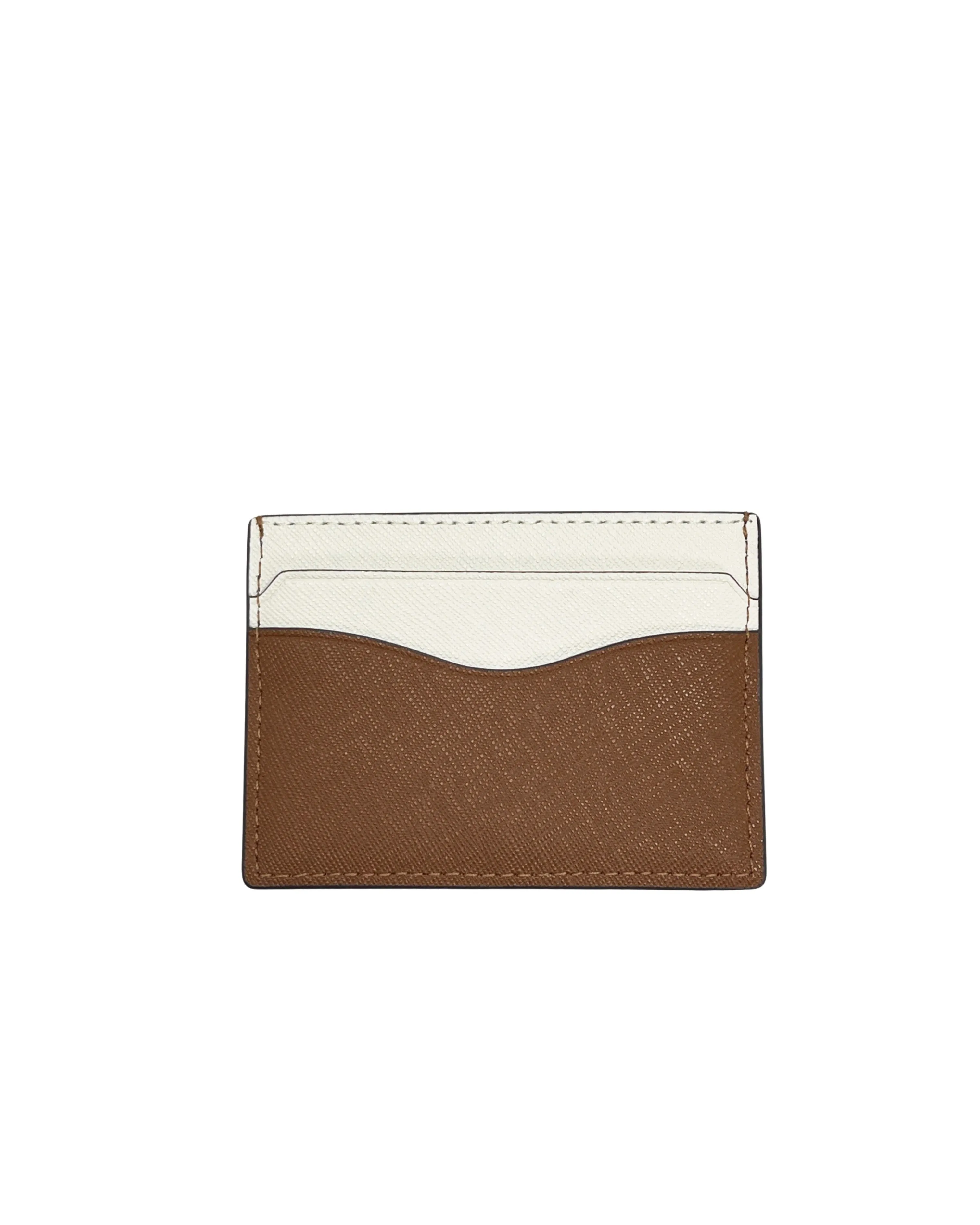 Tory Burch New Ivory / Classic Cuoio Emerson Color-Block Slim Card Case