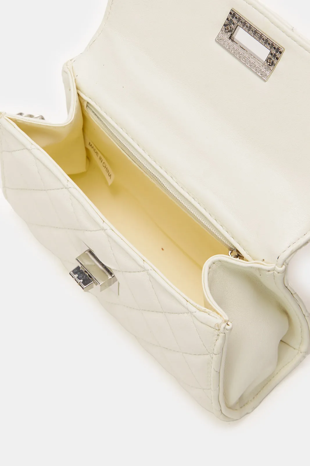 Women Beige Textured Handbag