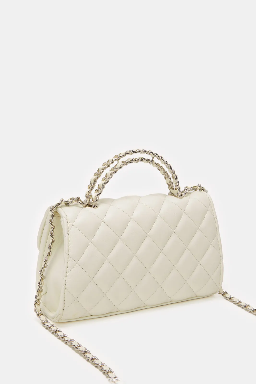 Women Beige Textured Handbag