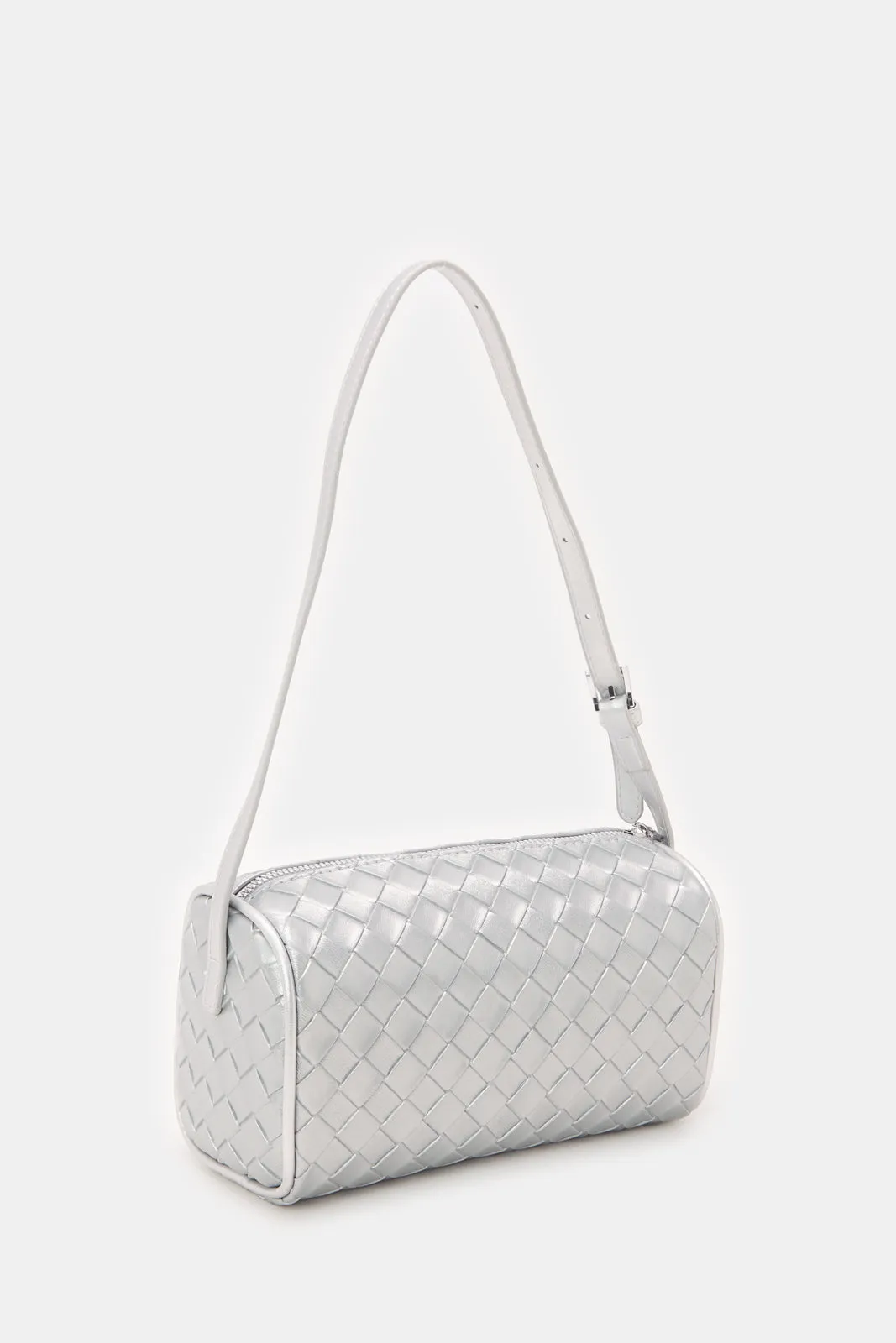 Women Silver Embellished Handbag