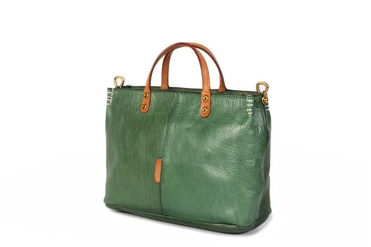 Womens Vintage Leather Handbags Over The Shoulder Purse For Women