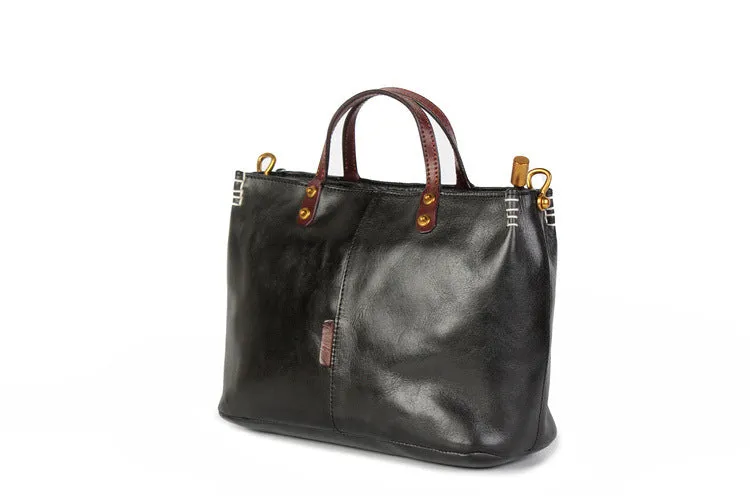 Womens Vintage Leather Handbags Over The Shoulder Purse For Women