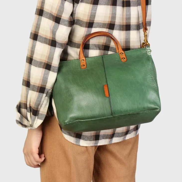 Womens Vintage Leather Handbags Over The Shoulder Purse For Women