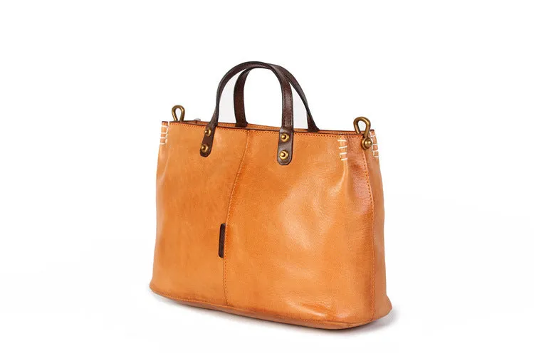 Womens Vintage Leather Handbags Over The Shoulder Purse For Women
