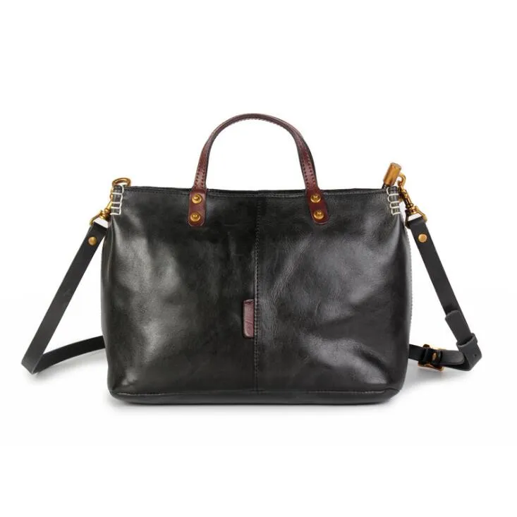 Womens Vintage Leather Handbags Over The Shoulder Purse For Women