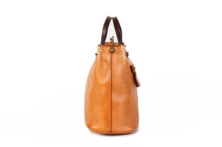 Womens Vintage Leather Handbags Over The Shoulder Purse For Women