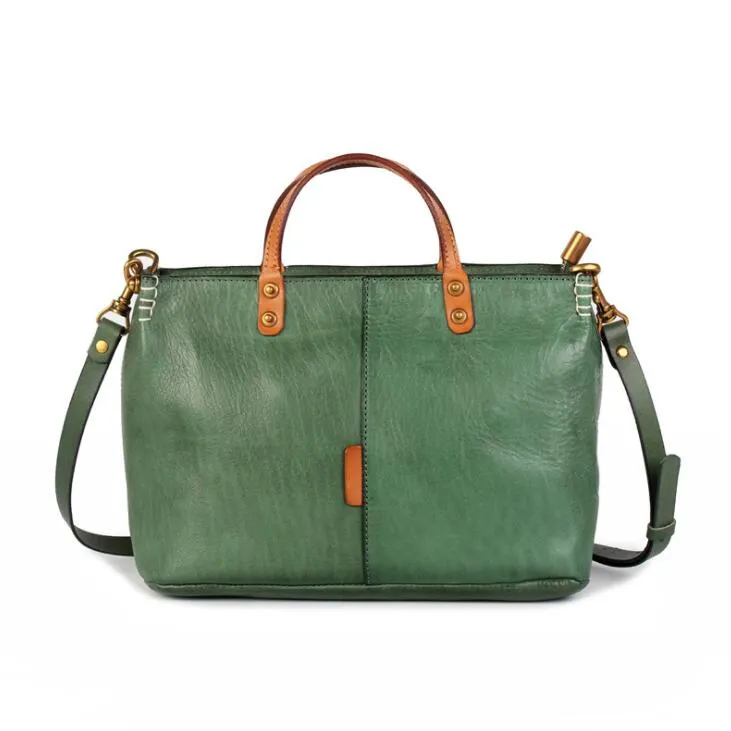 Womens Vintage Leather Handbags Over The Shoulder Purse For Women